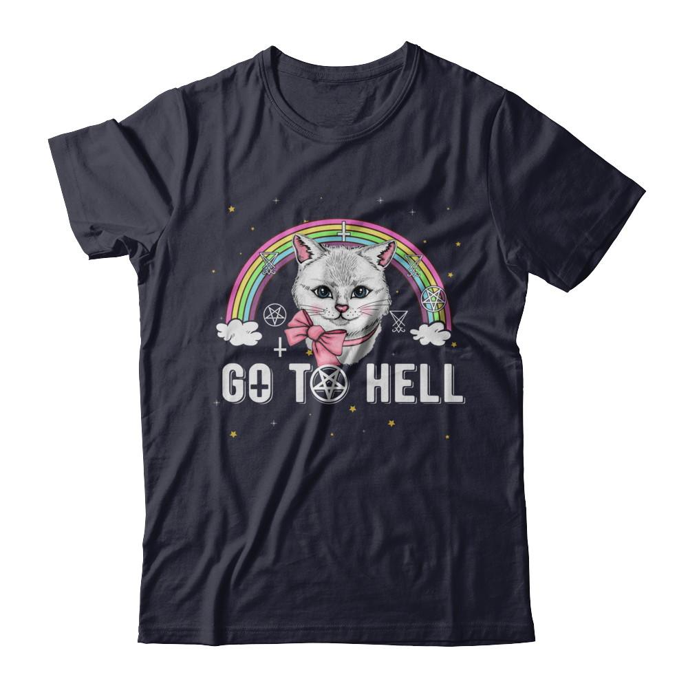 Heavy Metal Metalhead Cats Go To Hell-T-Shirt & Hoodie-Premium T-Shirt-Midnight Navy