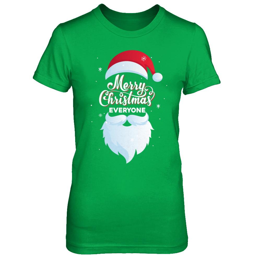 Santa Claus Merry Christmas Everyone Message For Xmas-T-Shirt & Sweatshirt-Women's T-Shirt-Irish Green