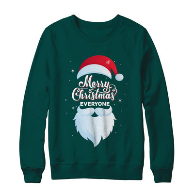 Santa Claus Merry Christmas Everyone Message For Xmas-T-Shirt & Sweatshirt-Crewneck Sweatshirt-Deep Forest