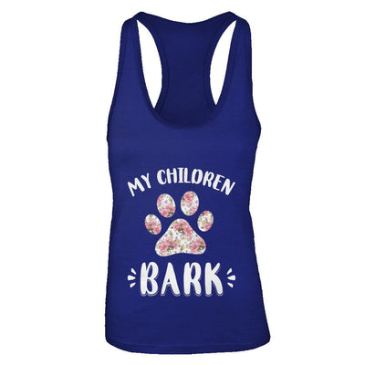 My Children Bark Dog Mom Mommy Mothers Day-T-Shirt & Tank Top-Women's Ideal Racerback Tank-Royal