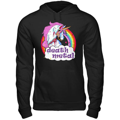 Zombie Unicorn Death Metal-T-Shirt & Hoodie-Pullover Hoodie-Black