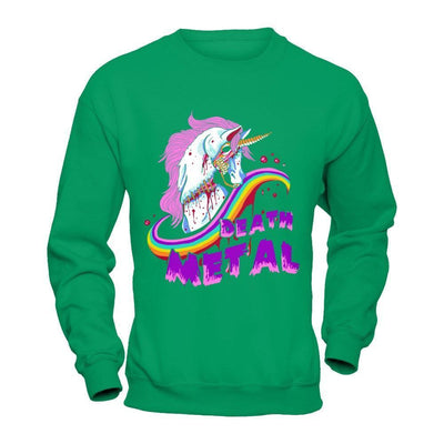 Zombie Unicorn Death Metal Rocker-T-Shirt & Hoodie-Crewneck Sweatshirt-Irish Green