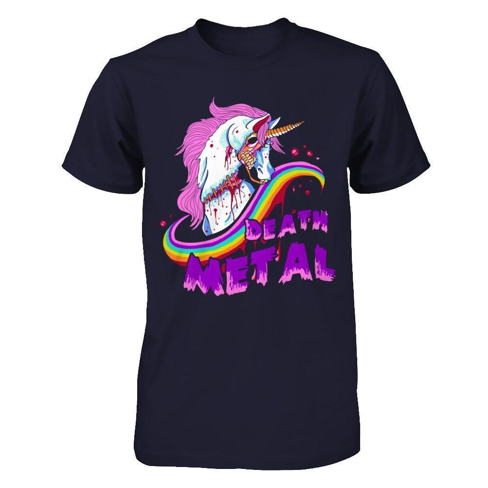 Zombie Unicorn Death Metal Rocker-T-Shirt & Hoodie-Premium T-Shirt-Midnight Navy