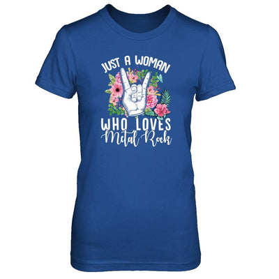 Just A Woman Who Loves Metal Rock-T-Shirt & Tank Top-Women's T-Shirt-Royal