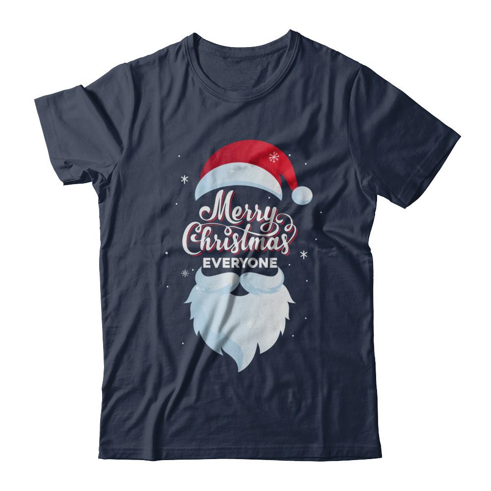 Santa Claus Merry Christmas Everyone Message For Xmas-T-Shirt & Sweatshirt-Classic T-Shirt-Navy