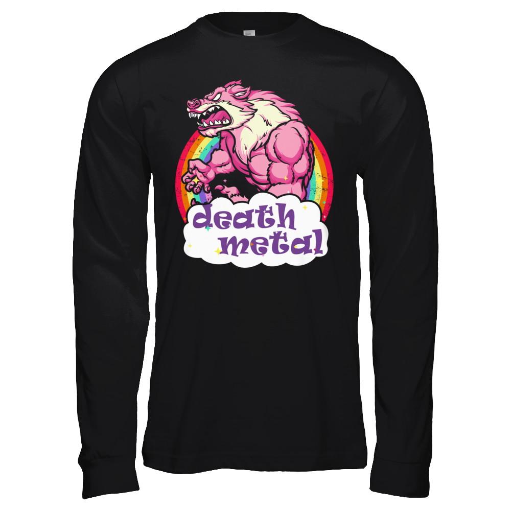 Bear Werewolf Death Metal-T-Shirt & Hoodie-Long Sleeve T-Shirt-Black
