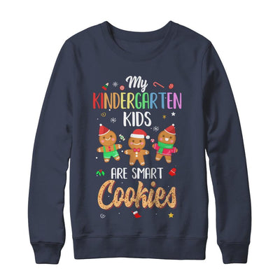 Teacher My Kindergarten Kids Are Smart Cookies Christmas-T-Shirt & Sweatshirt-Crewneck Sweatshirt-Navy