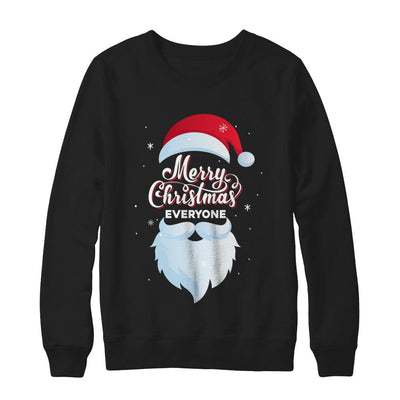 Santa Claus Merry Christmas Everyone Message For Xmas-T-Shirt & Sweatshirt-Crewneck Sweatshirt-Black