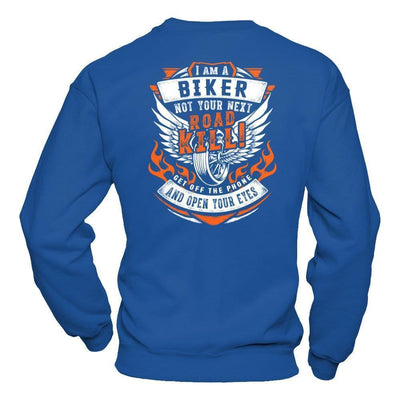I Am A Biker Not Your Next Road Kill-T-Shirt & Hoodie-Crewneck Sweatshirt-Royal