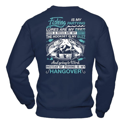 Fishing Is My Partying Lures Are My Beer Rods Reels Are My Shots-T-Shirt & Hoodie-Crewneck Sweatshirt-Navy