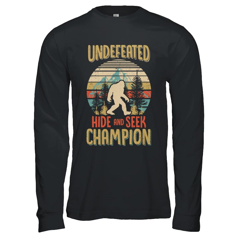Vintage Bigfoot Undefeated Hide And Seek Champion-T-Shirt & Hoodie-Long Sleeve T-Shirt-Black