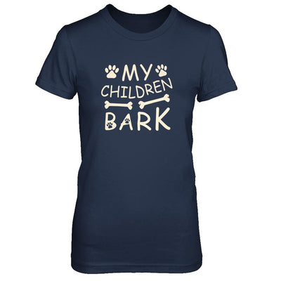 My Children Bark Dog Mom Lover-T-Shirt & Tank Top-Women's T-Shirt-Navy