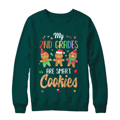 Teacher My 2nd Graders Are Smart Cookies Christmas-T-Shirt & Sweatshirt-Crewneck Sweatshirt-Deep Forest