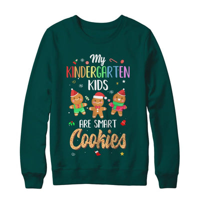 Teacher My Kindergarten Kids Are Smart Cookies Christmas-T-Shirt & Sweatshirt-Crewneck Sweatshirt-Deep Forest