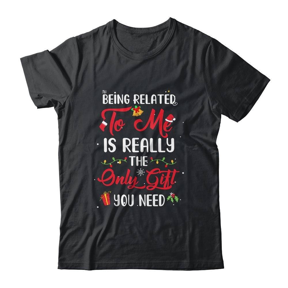 Being Related To Me Cute Christmas Family Xmas Pajama Couple-T-Shirt & Sweatshirt-Classic T-Shirt-Black