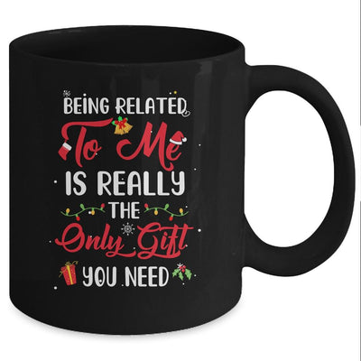 Being Related To Me Cute Christmas Family Xmas Pajama Couple Mug-Coffee Mug-Mug-Black