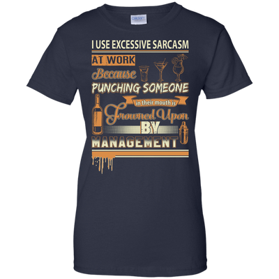 I Use Excessive Sarcasm At Work Bartender-T-Shirt & Hoodie-Women's T-Shirt-Navy