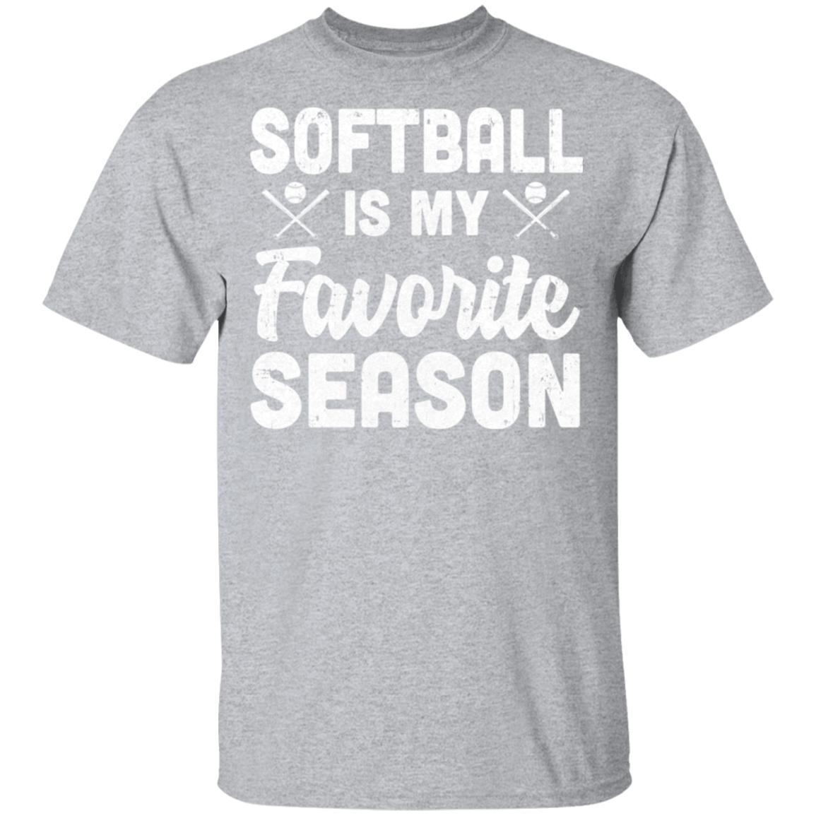 Softball Is My Favorite Season Cool Saying For Sports Lovers-T-Shirt & Hoodie-Classic T-Shirt-Sport Grey