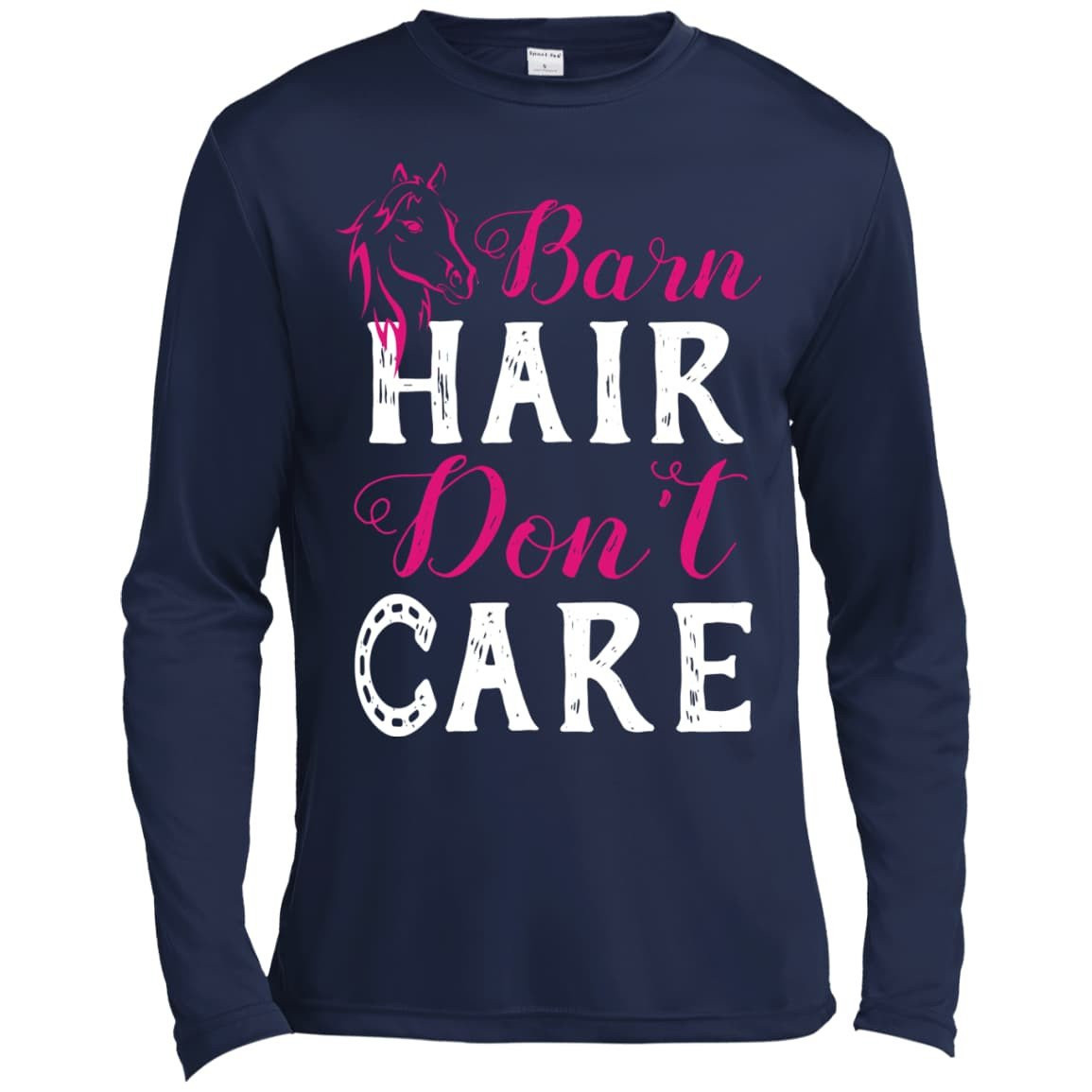 Barn Hair Don't Care-T-Shirt & Hoodie-Long Sleeve T-Shirt-Navy