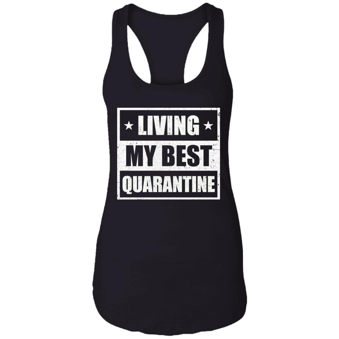 Best Quarantine Mom Ever Funny Social Distancing-T-Shirt & Tank Top-Women's Ideal Racerback Tank-Black