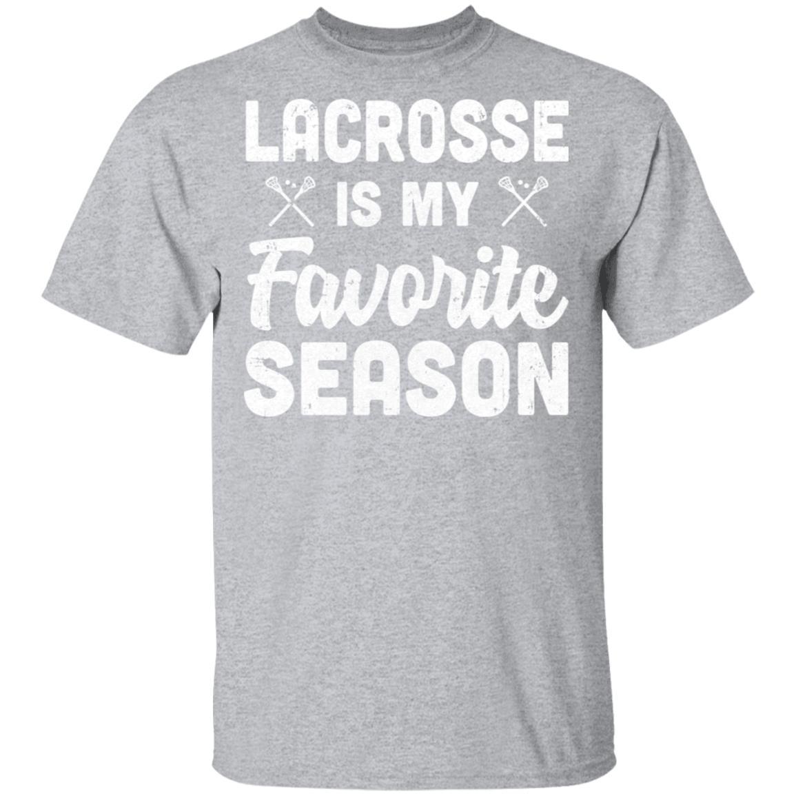 Lacrosse Is My Favorite Season Cool Saying For Sports Lovers-T-Shirt & Hoodie-Classic T-Shirt-Sport Grey
