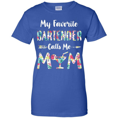 Floral My Favorite Bartender Calls Me Mom Mothers Day Gift-T-Shirt & Hoodie-Women's T-Shirt-Royal
