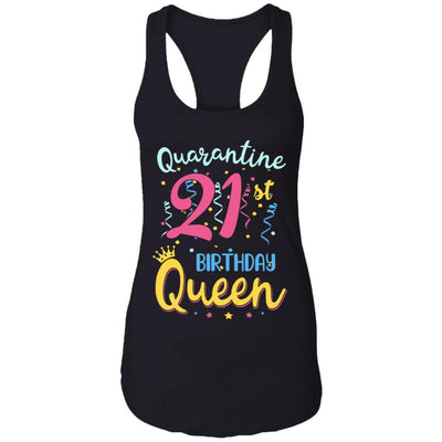 My 21th Birthday Quarantine Queen Social Distancing Gifts-T-Shirt & Tank Top-Women's Ideal Racerback Tank-Black