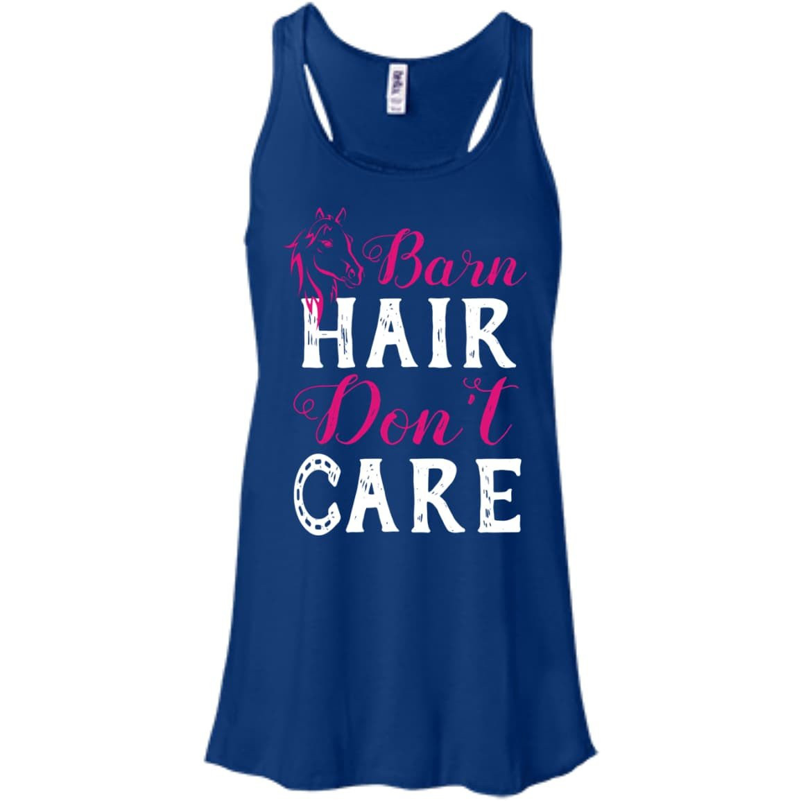 Barn Hair Don't Care-T-Shirt & Hoodie-Women's Flowy Racerback Tank-True Royal