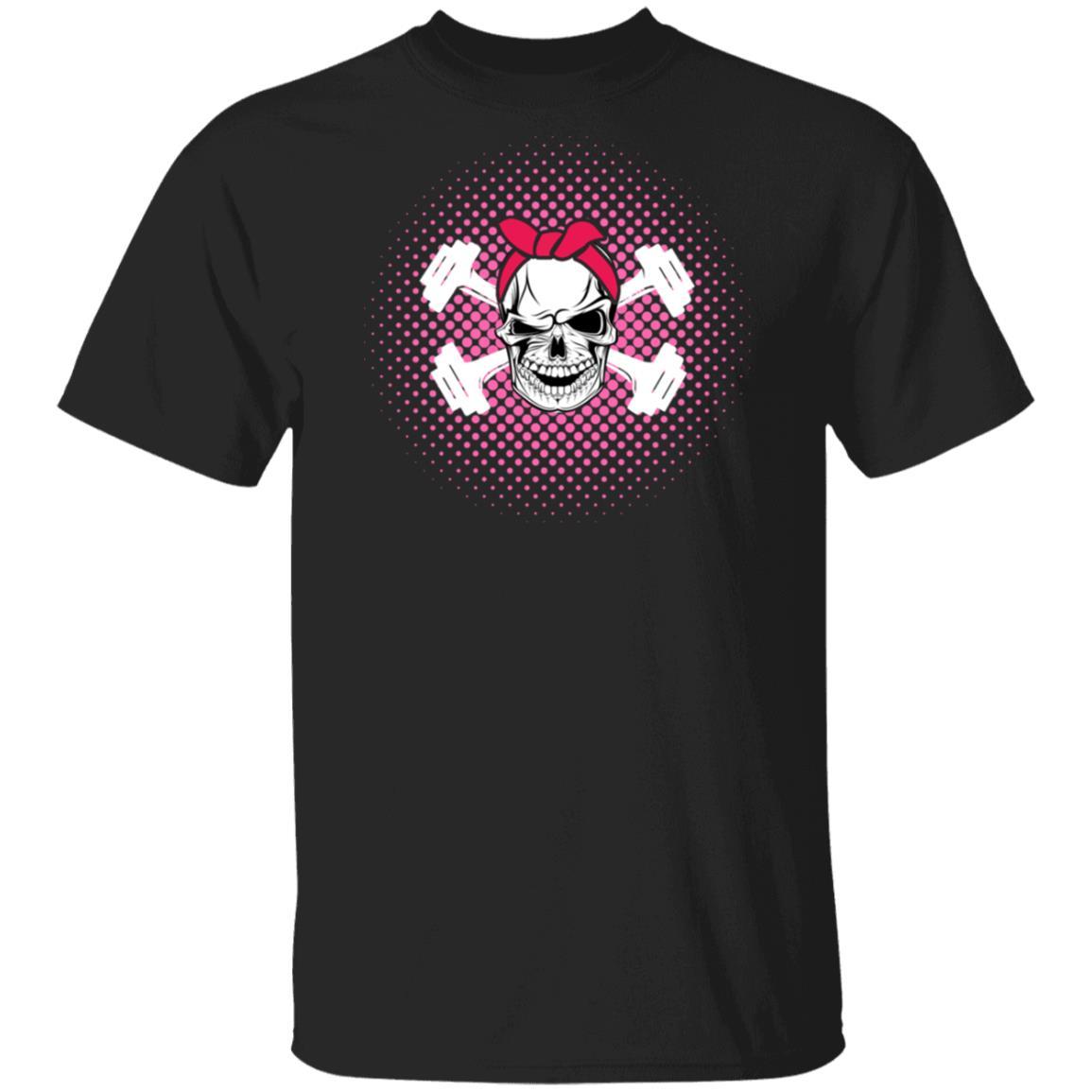 Badass Lifting Strength Training Skull Barbell Fitness-T-Shirt & Tank Top-Classic T-Shirt-Black