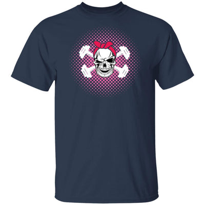 Badass Lifting Strength Training Skull Barbell Fitness-T-Shirt & Tank Top-Classic T-Shirt-Navy