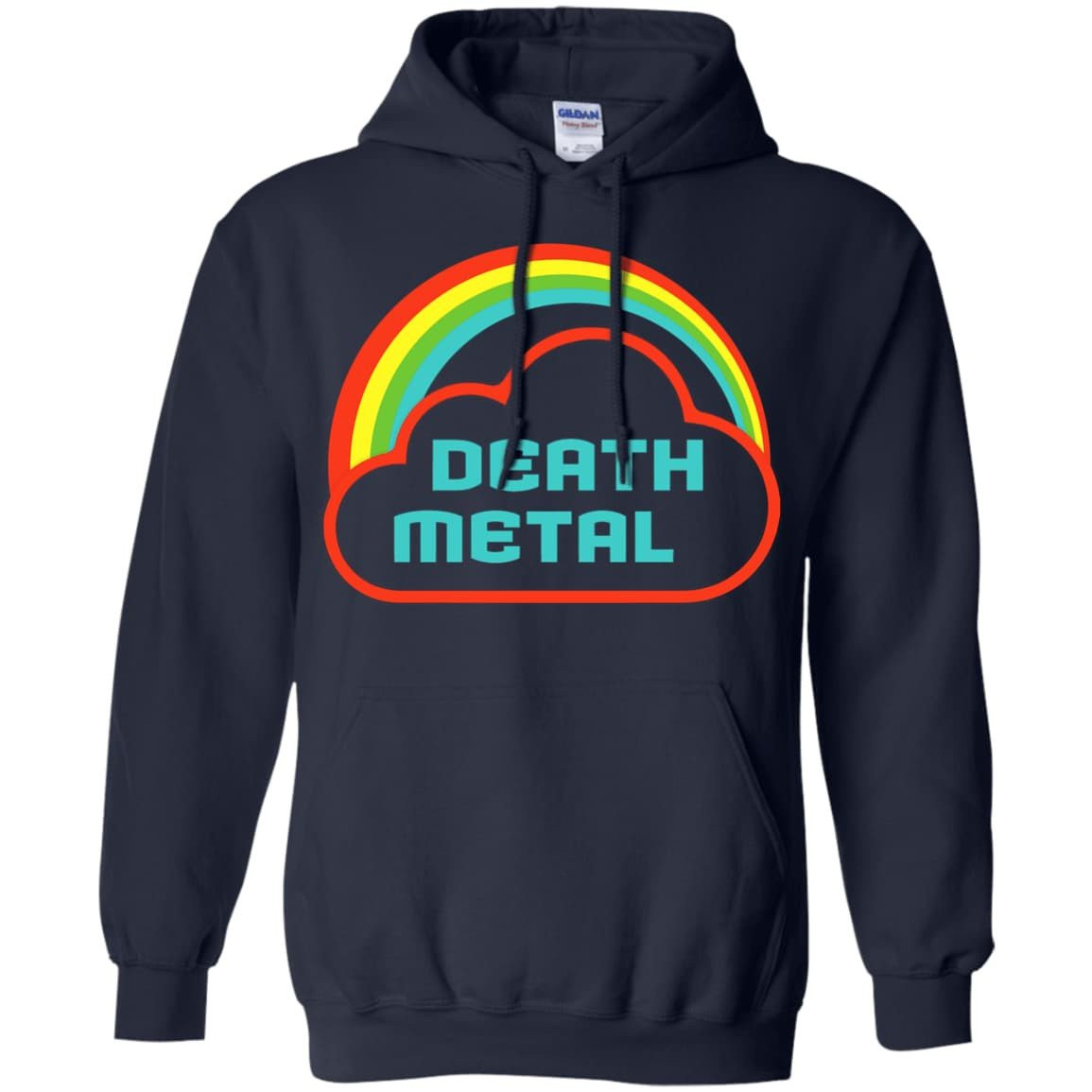 Death Metal Rainbow Rocker-T-Shirt & Hoodie-Pullover Hoodie-Navy