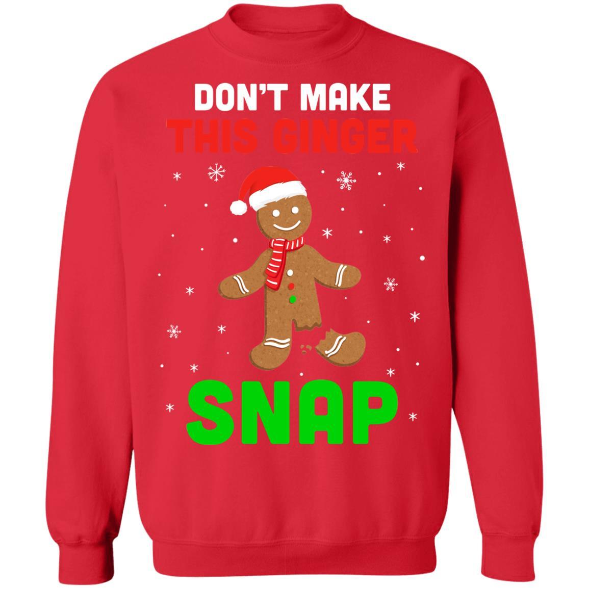 Don't Make This Ginger Snap Funny Cookie Bake Christmas Gift-T-Shirt & Sweatshirt-Crewneck Sweatshirt-Red