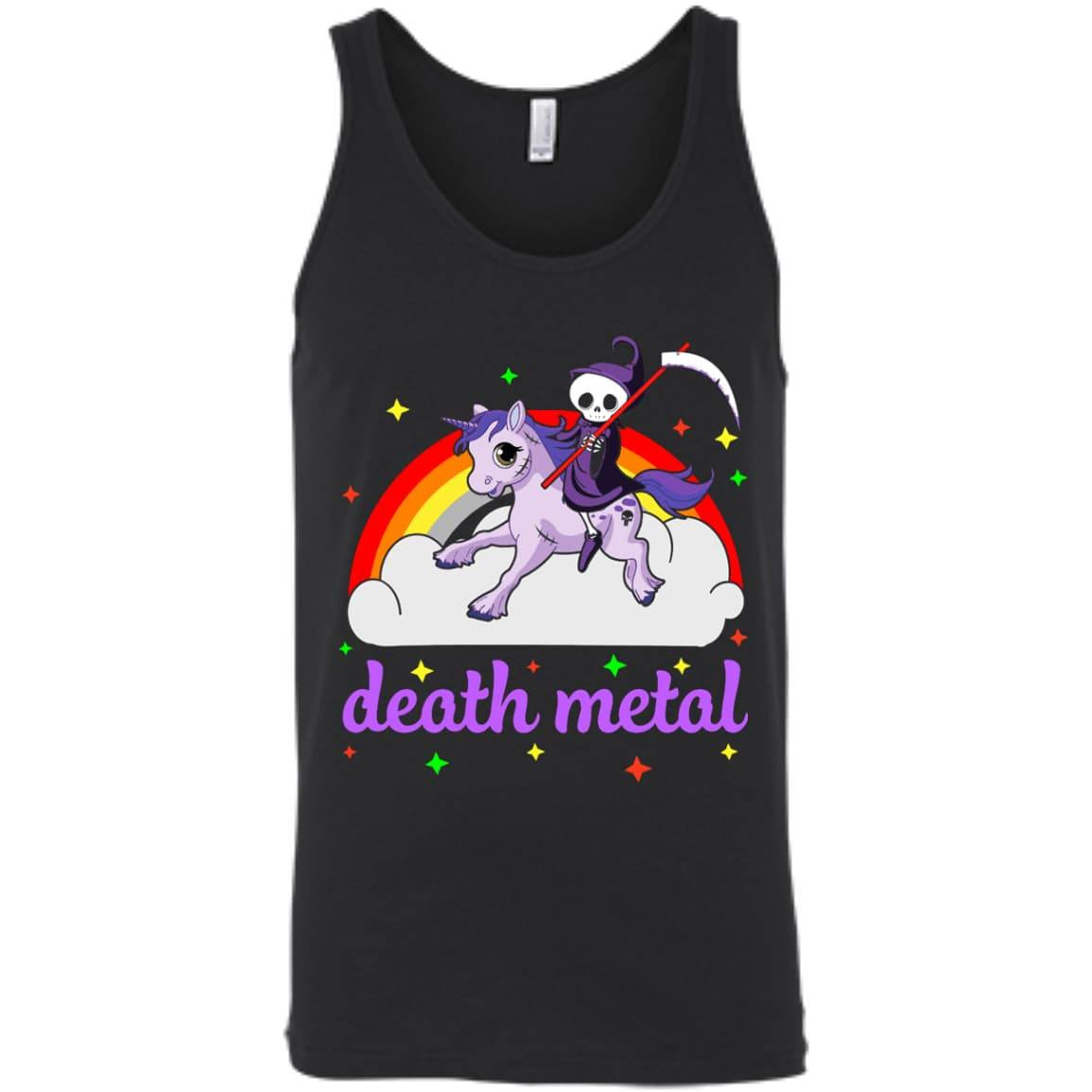Death Metal Rocker Unicorn-T-Shirt & Hoodie-Unisex Tank-Black