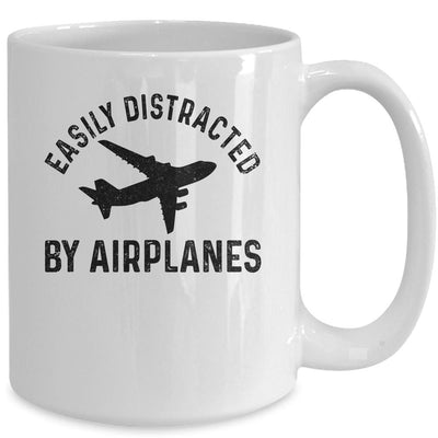 Easily Distracted By Airplanes Funny Pilot Flying Mug-Coffee Mug-