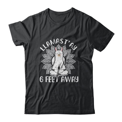 Funny Yoga Llamastay Llama Social Distancing Quarantine-T-Shirt & Tank Top-Classic T-Shirt-Black