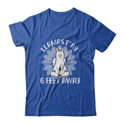 Funny Yoga Llamastay Llama Social Distancing Quarantine-T-Shirt & Tank Top-Classic T-Shirt-Royal