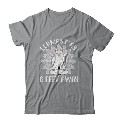 Funny Yoga Llamastay Llama Social Distancing Quarantine-T-Shirt & Tank Top-Classic T-Shirt-Sport Grey