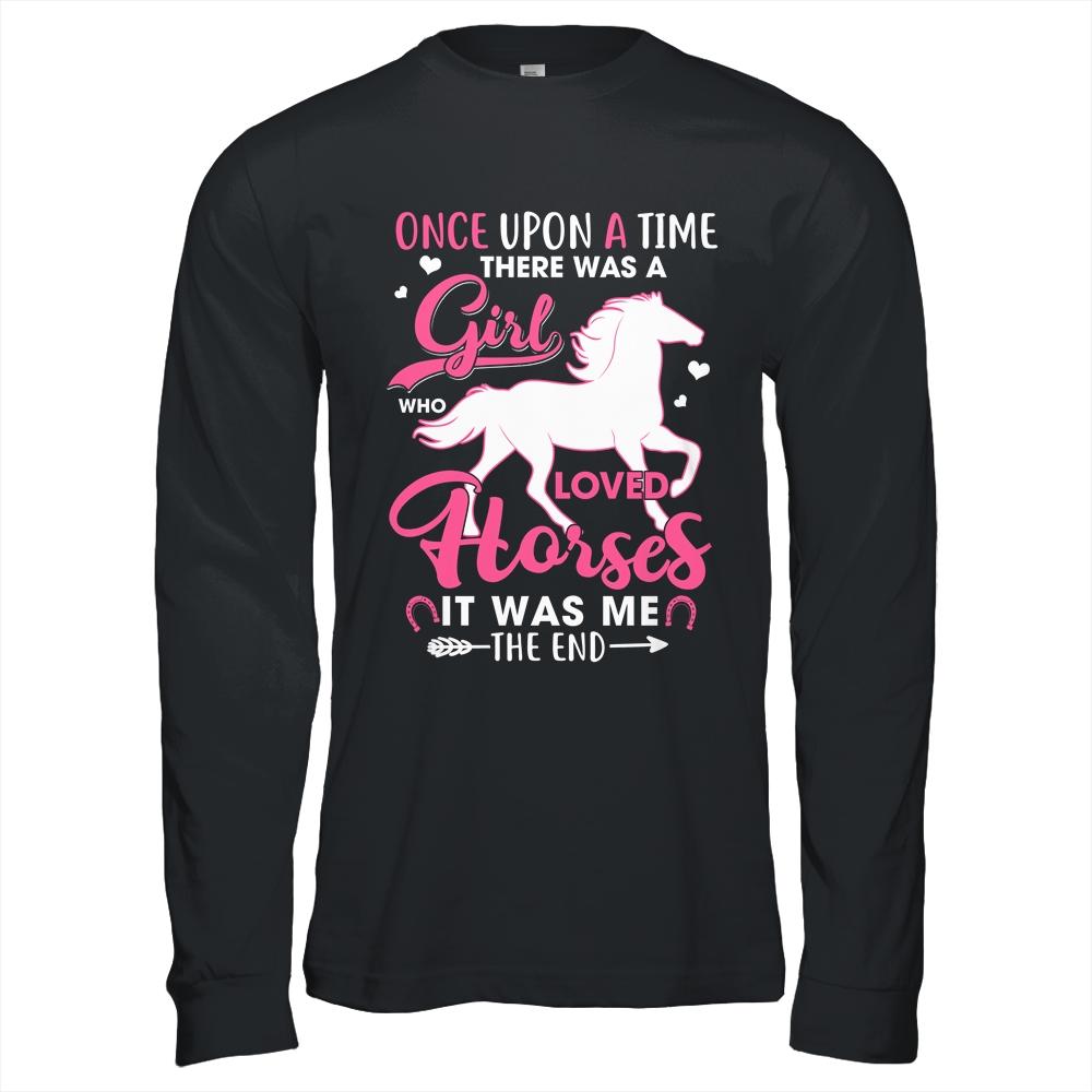 Horse Girl Horses Show Jumping Equestrian Barrel Racing-T-Shirt & Hoodie-Long Sleeve T-Shirt-Black