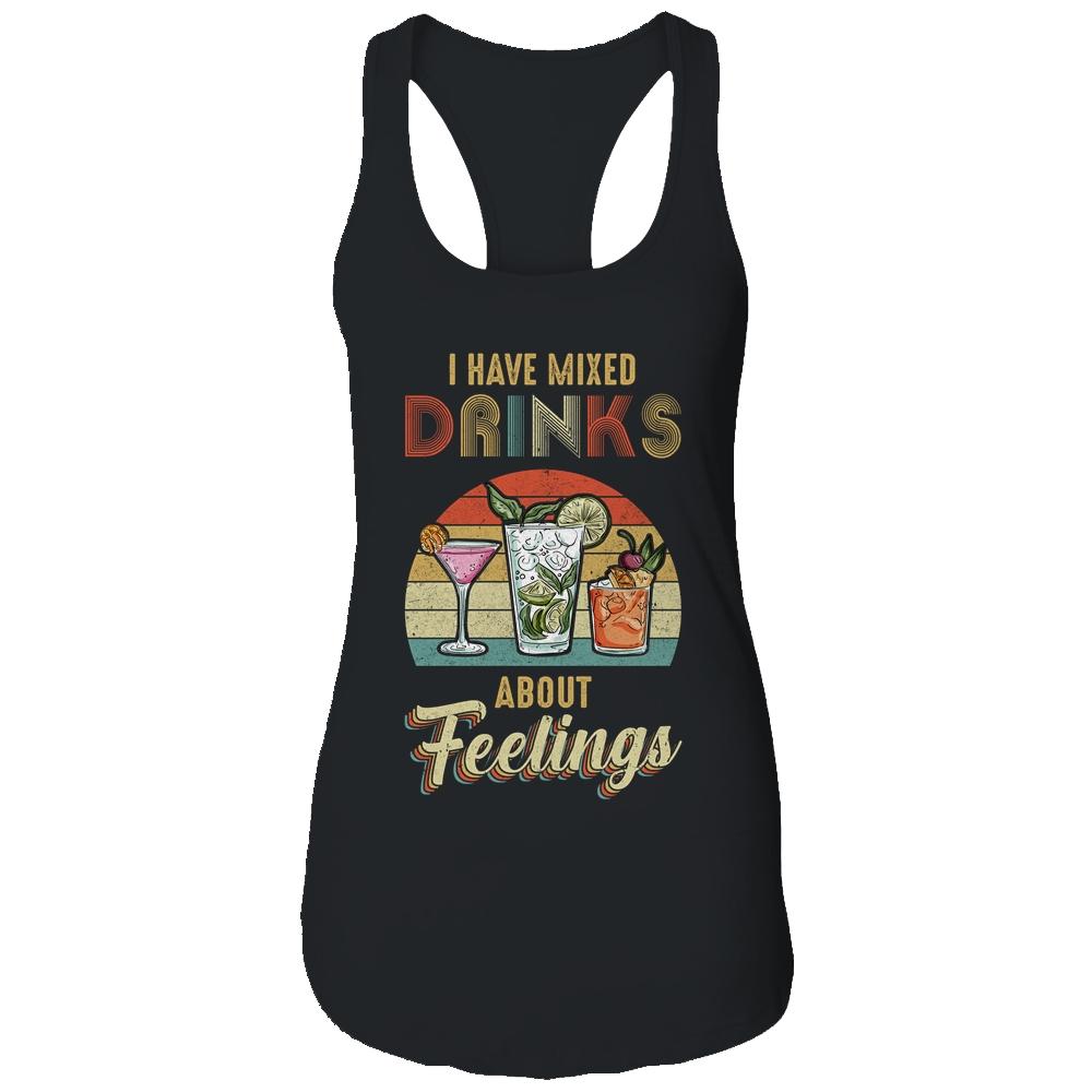 I Have Mixed Drinks About Feelings Bartender-T-Shirt & Tank Top-Women's Ideal Racerback Tank-Black