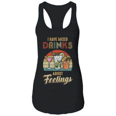 I Have Mixed Drinks About Feelings Bartender-T-Shirt & Tank Top-Women's Ideal Racerback Tank-Black