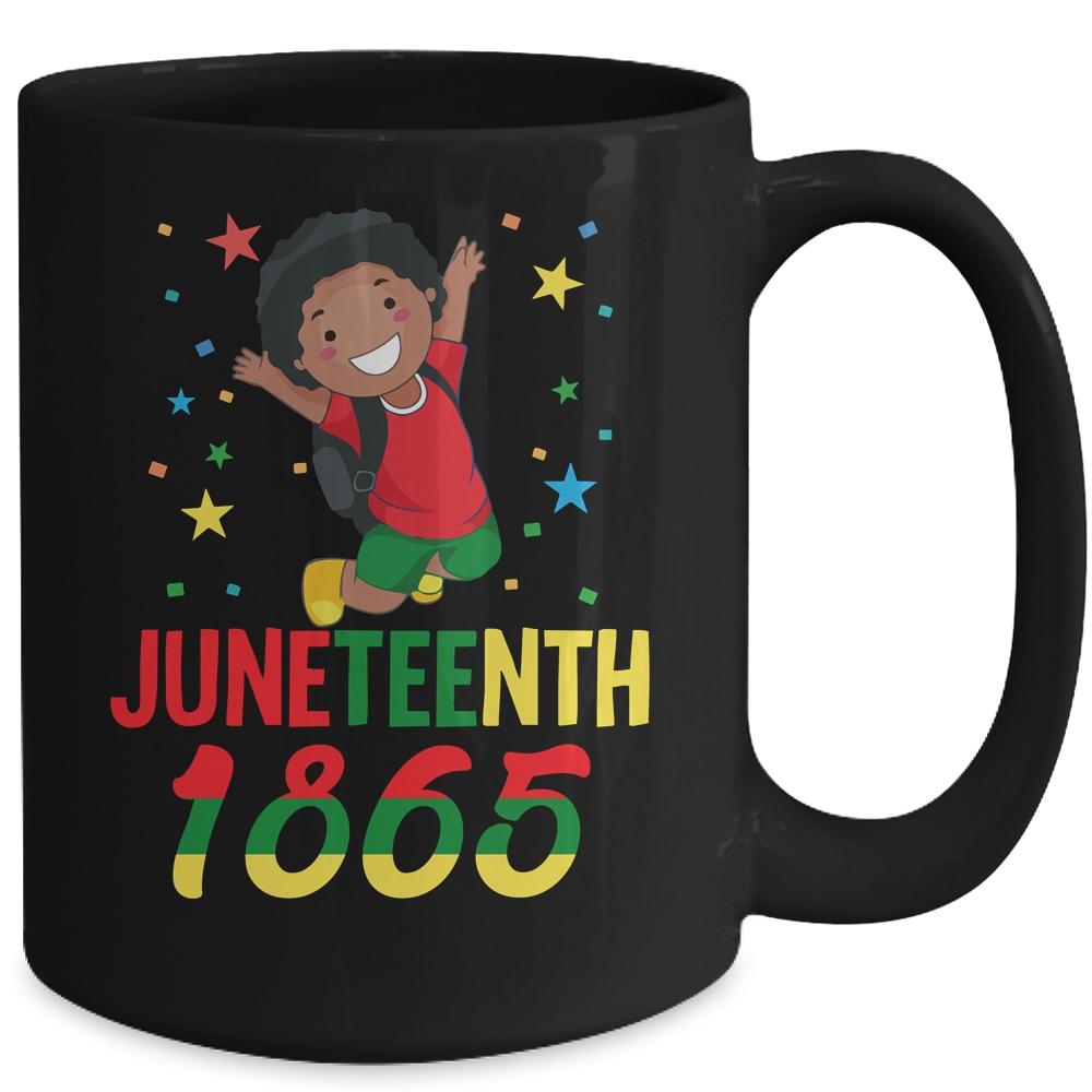 Juneteenth Celebrating 1865 Cute Black Boys Mug-Coffee Mug-