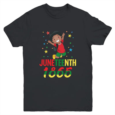 Juneteenth Celebrating 1865 Cute Black Boys Youth-Youth Shirt-Youth T-Shirt-Black