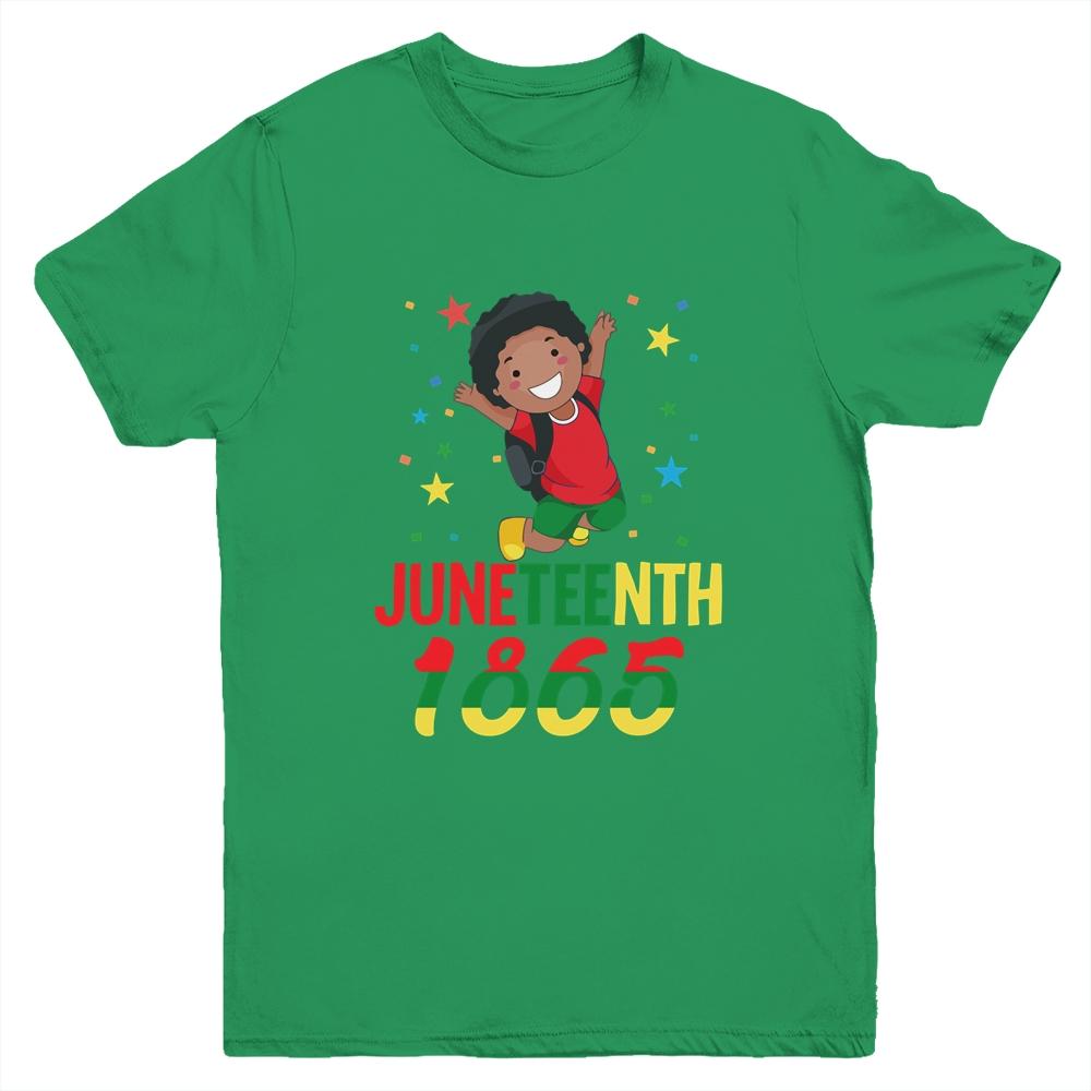 Juneteenth Celebrating 1865 Cute Black Boys Youth-Youth Shirt-Youth T-Shirt-Irish Green