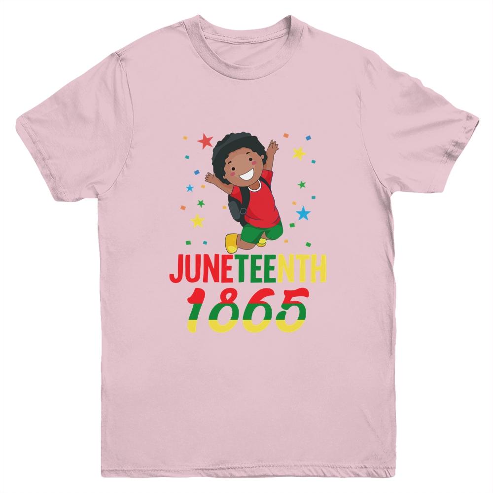 Juneteenth Celebrating 1865 Cute Black Boys Youth-Youth Shirt-Youth T-Shirt-Light Pink