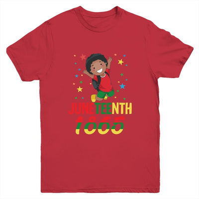 Juneteenth Celebrating 1865 Cute Black Boys Youth-Youth Shirt-Youth T-Shirt-Red