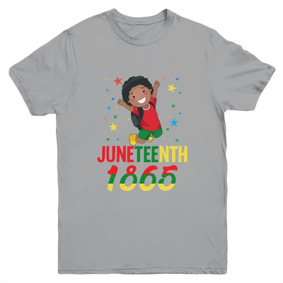Juneteenth Celebrating 1865 Cute Black Boys Youth-Youth Shirt-Youth T-Shirt-Sport Grey
