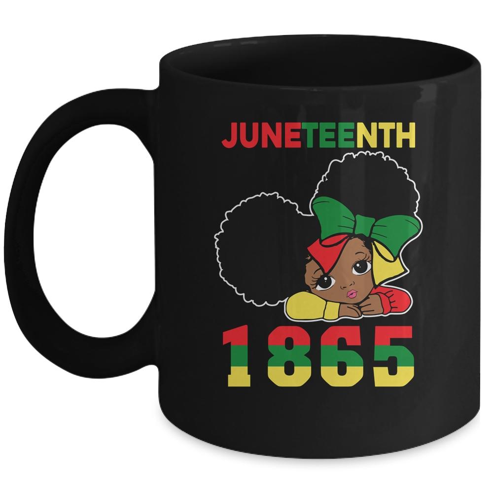 Juneteenth Celebrating 1865 Cute Black Girls Kids Mug-Coffee Mug-Mug-Black