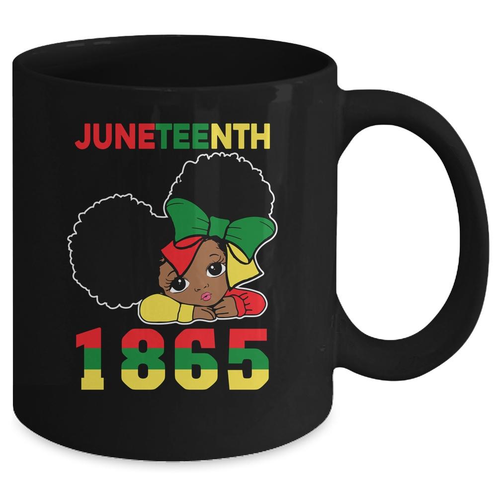 Juneteenth Celebrating 1865 Cute Black Girls Kids Mug-Coffee Mug-