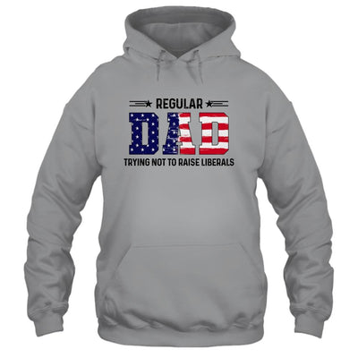 Regular Dad Trying Not To Raise Liberal American USA Flag-T-Shirt & Hoodie-Pullover Hoodie-Sport Grey