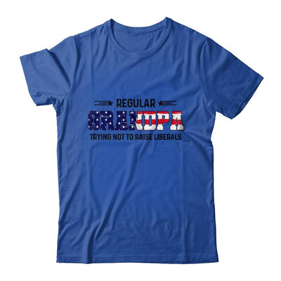 Regular Grandpa Trying Not To Raise Liberal American USA Flag-T-Shirt & Hoodie-Classic T-Shirt-Royal